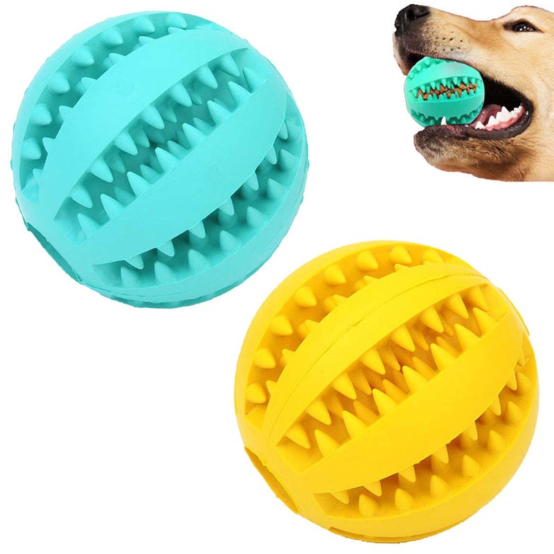 Sunglow 2 Pack Dog Toy Ball - Nontoxic Bite Resistant Teething Toys for Small/Medium/Large Dog and Puppy Cat, Dog Pet Food Treat Feeder Chew Tooth Cleaning Exercise Game IQ Training - Image 1